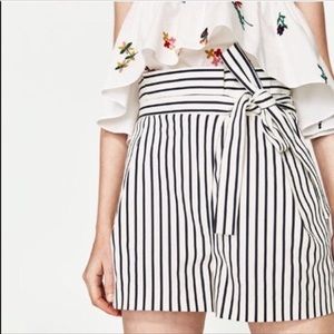 Zara striped shorts